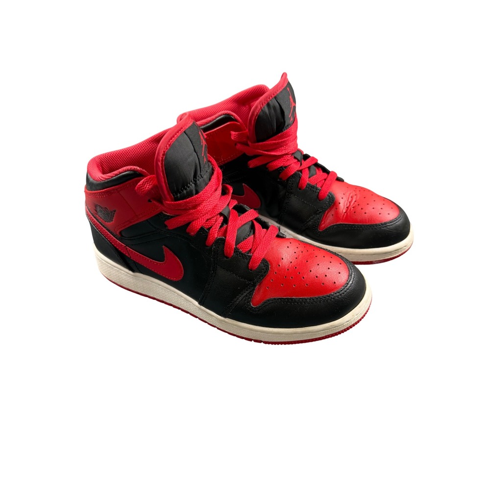 Jordan 1 Mid Bred Alternate Black Gym Red White DQ8423-060 Kids Size 6Y
